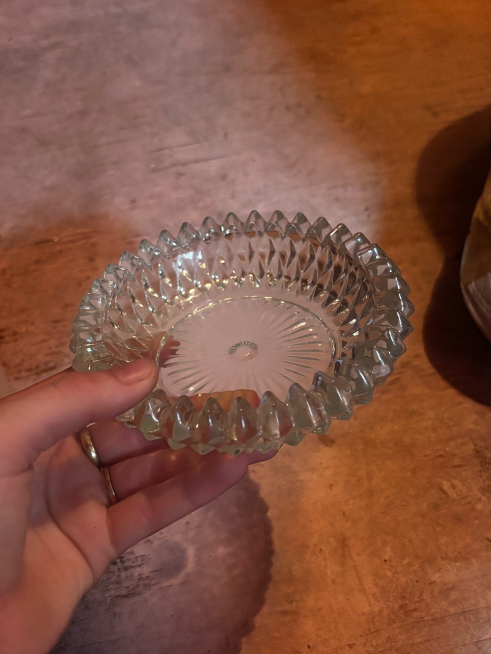 Clear Pressed Glass Decorative Candy Dish - Small Bowl Crystal